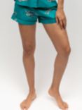 Cyberjammies Cove Turtle Print Pyjama Shorts, Teal