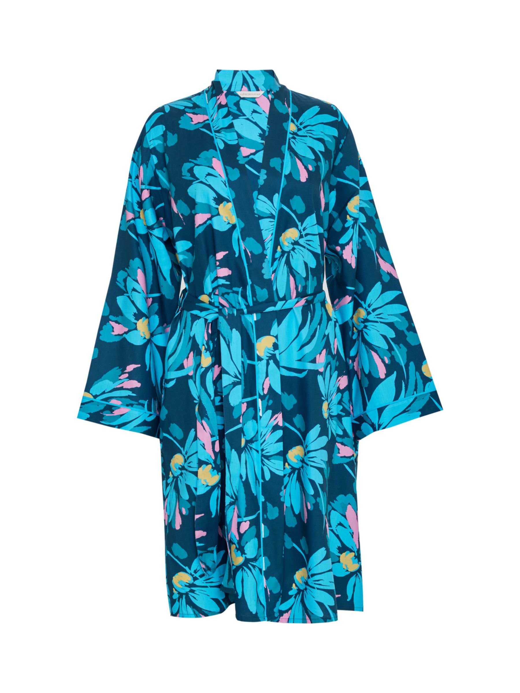 Cyberjammies Cove Floral Print Dressing Gowns, Teal/Multi, 28