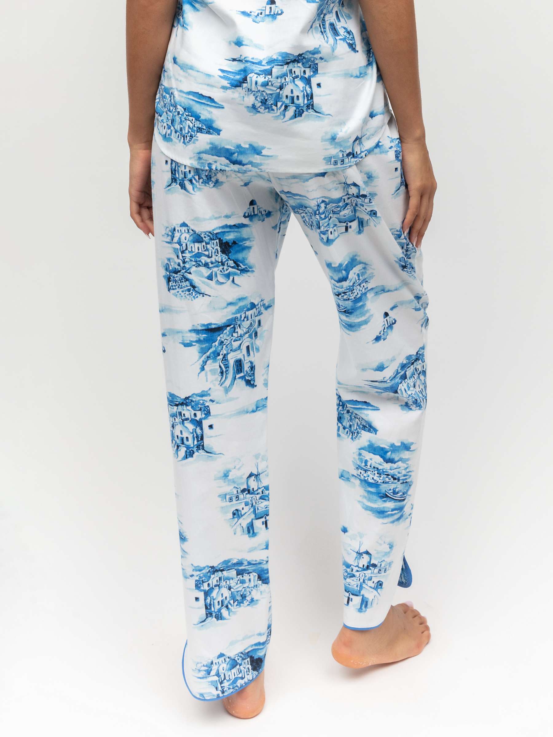 Buy Cyberjammies Donna Santorini Pyjama Bottoms, White/Blue Online at johnlewis.com