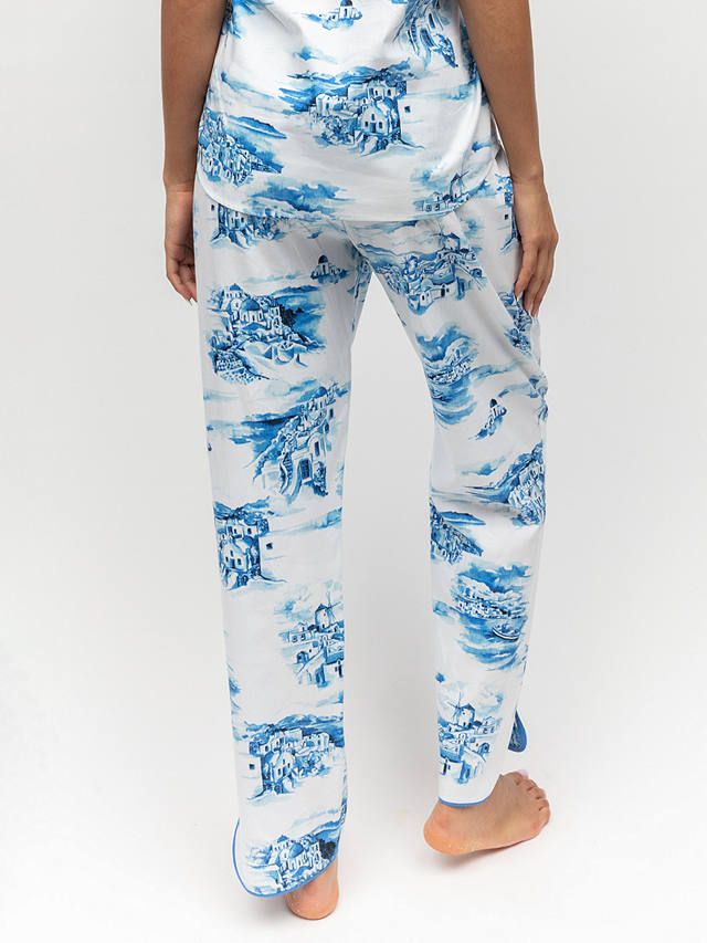 Cyberjammies Donna Santorini Pyjama Bottoms, White/Blue