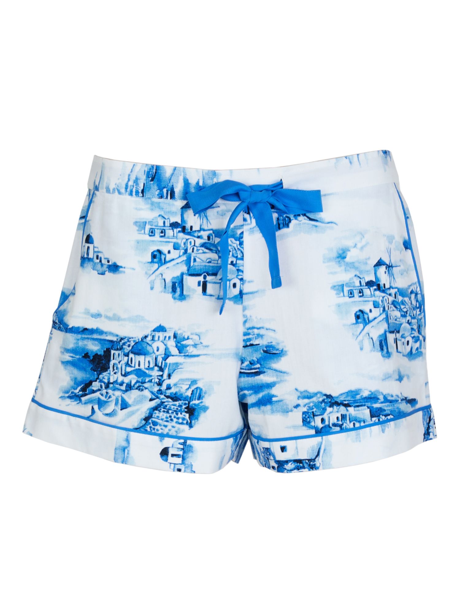 Buy Cyberjammies Donna Santorini Pyjama Shorts, White/Blue Online at johnlewis.com
