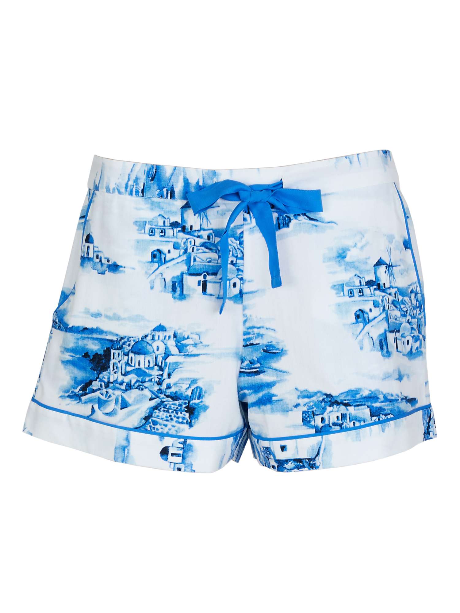 Buy Cyberjammies Donna Santorini Pyjama Shorts, White/Blue Online at johnlewis.com