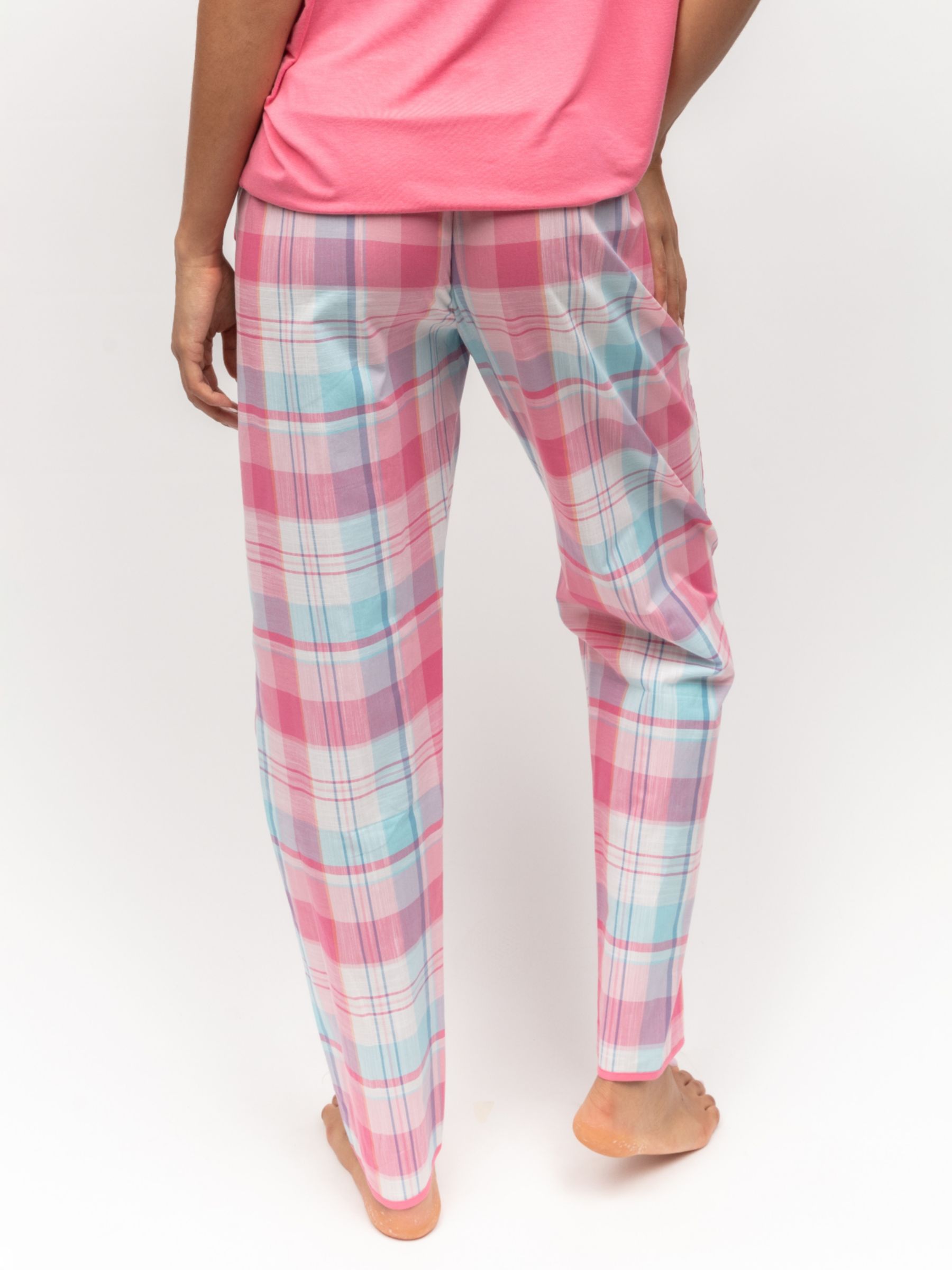 Cyberjammies Shelly Check Pyjama Bottoms, Pink/Multi, 28