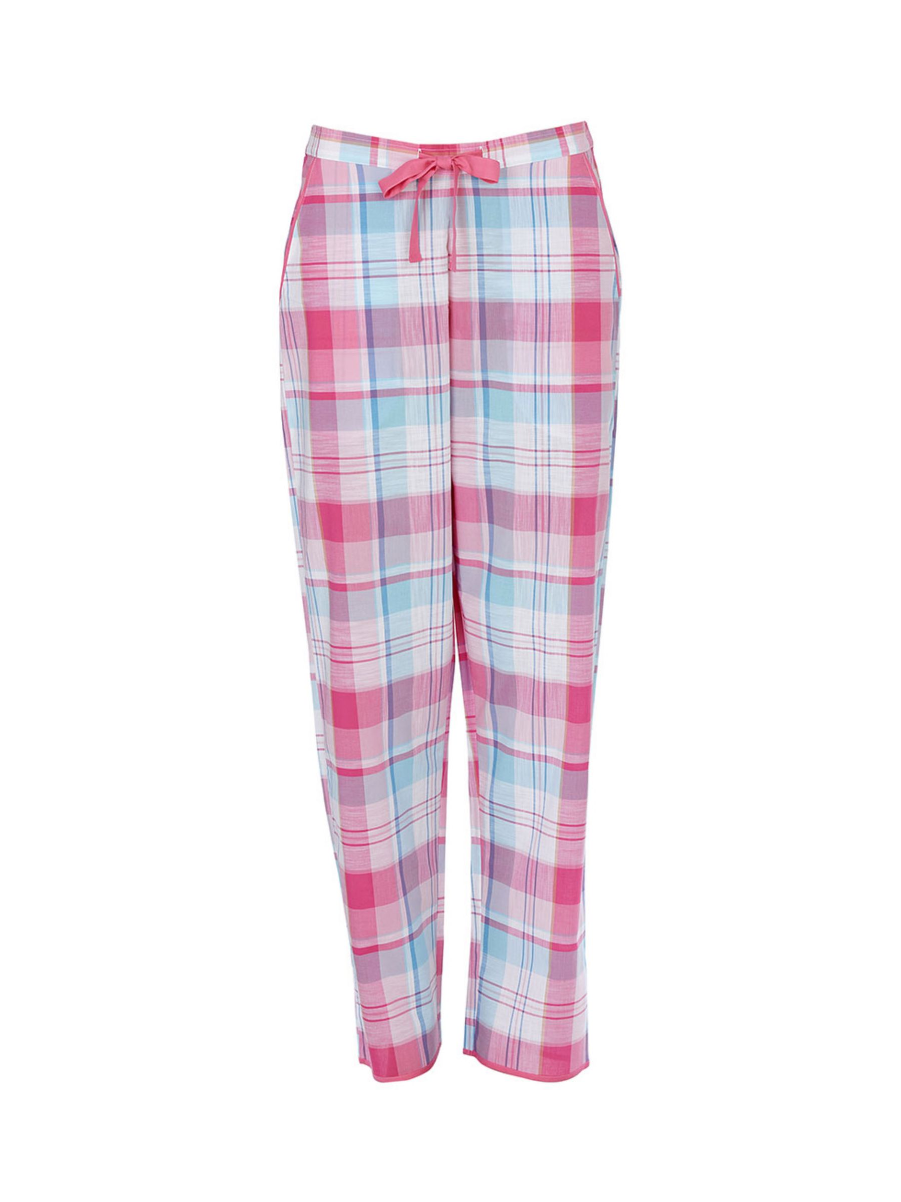 Cyberjammies Shelly Check Pyjama Bottoms, Pink/Multi, 28