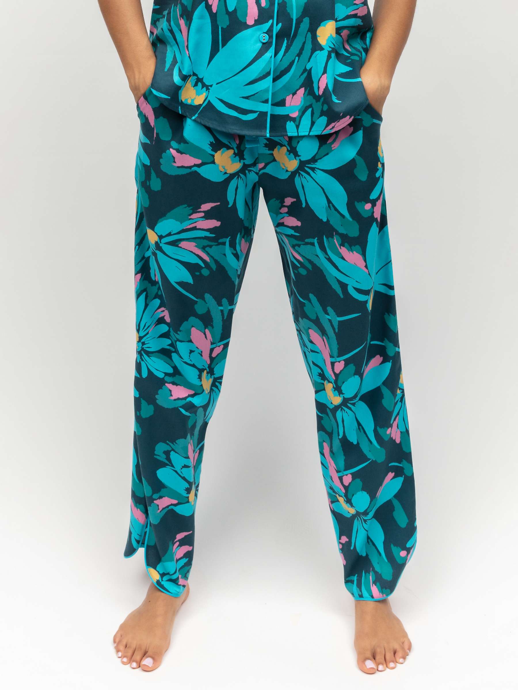 Buy Cyberjammies Cove Floral Print Pyjama Bottoms, Teal/Multi Online at johnlewis.com