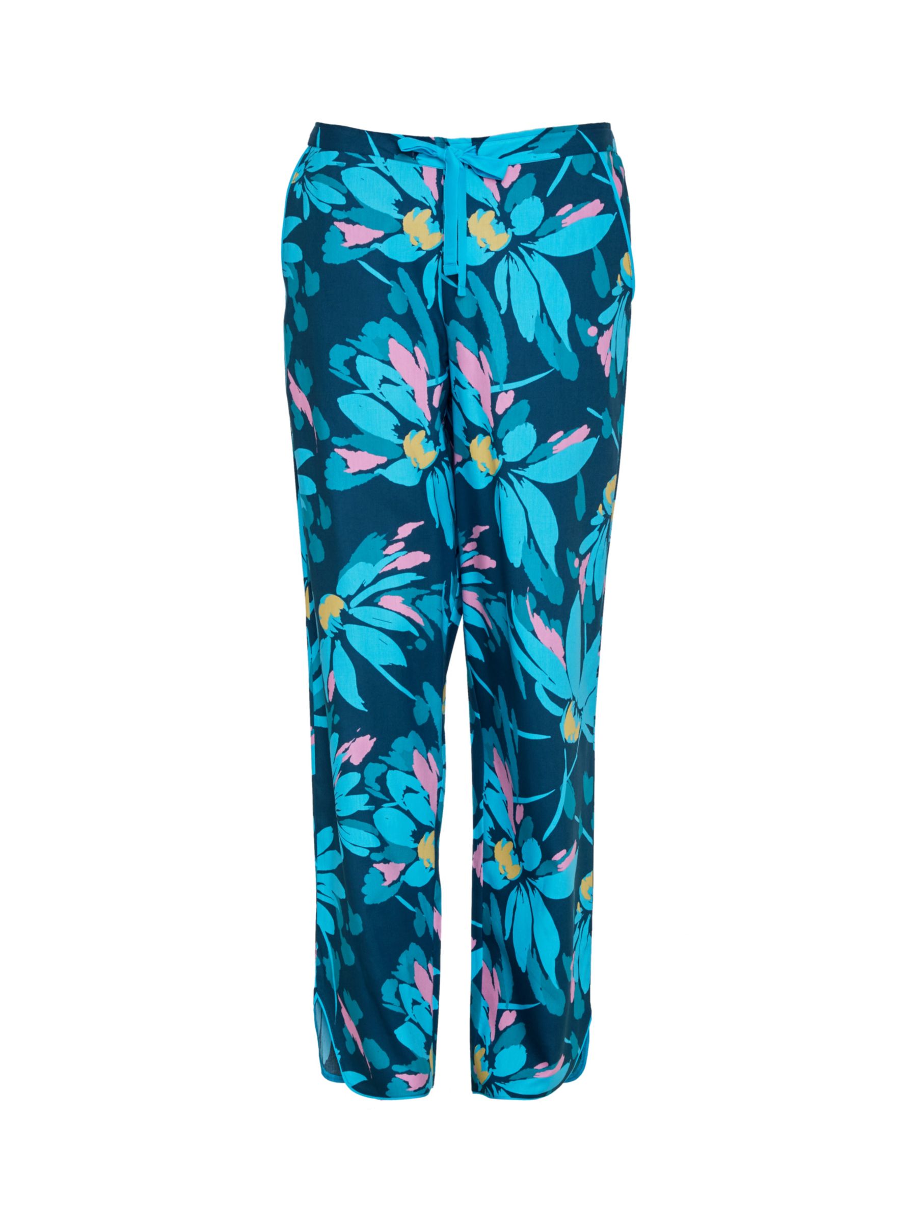 Cyberjammies Cove Floral Print Pyjama Bottoms, Teal/Multi, 28