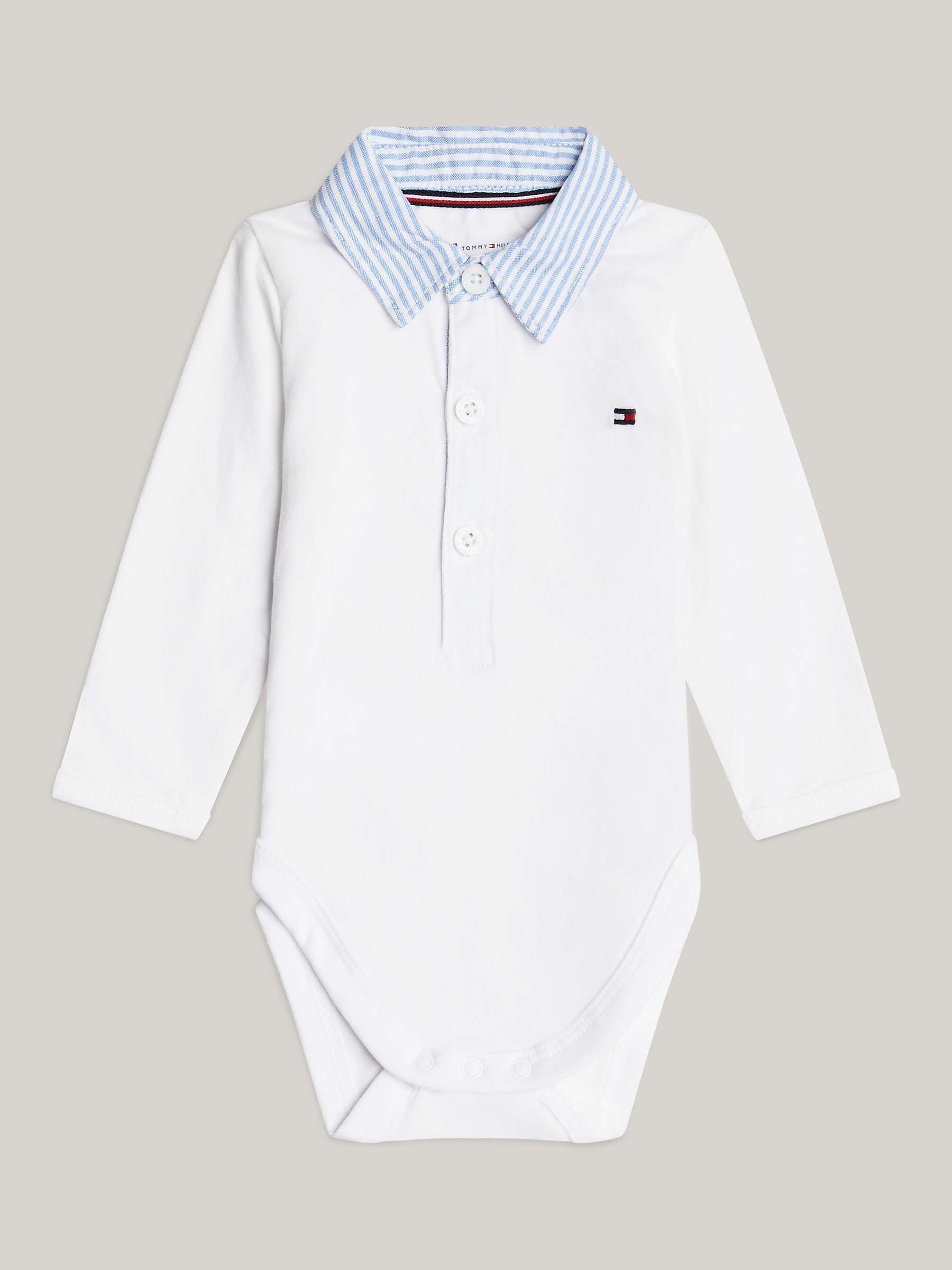 Buy Tommy Hilfiger Baby Ithaca Flag Stripe Contrast Collar Bodysuit, White Online at johnlewis.com