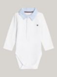 Tommy Hilfiger Baby Ithaca Flag Stripe Contrast Collar Bodysuit, White