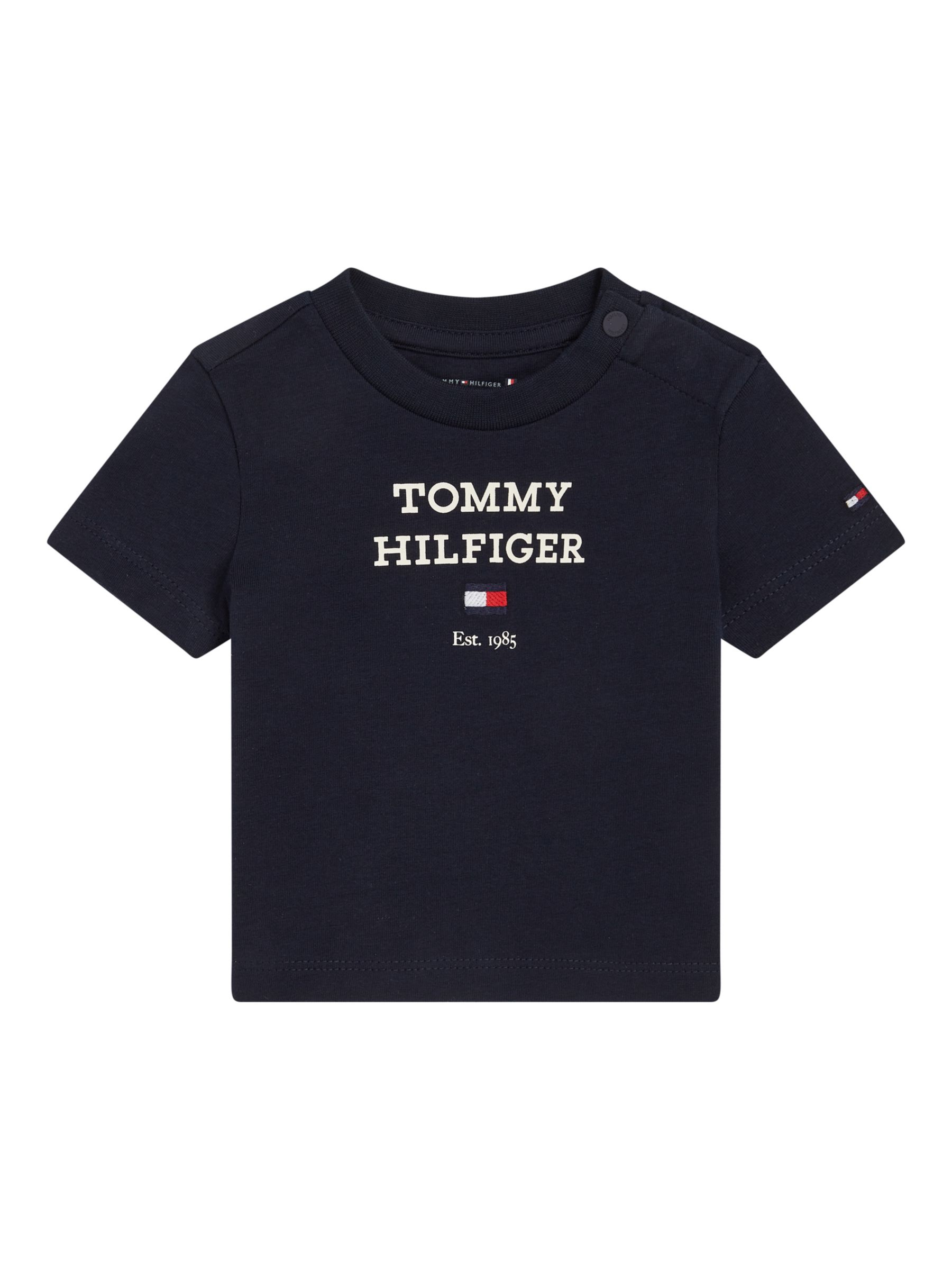 Tommy Hilfiger Baby Logo Short Sleeve T-Shirt, Desert Sky, 9 months
