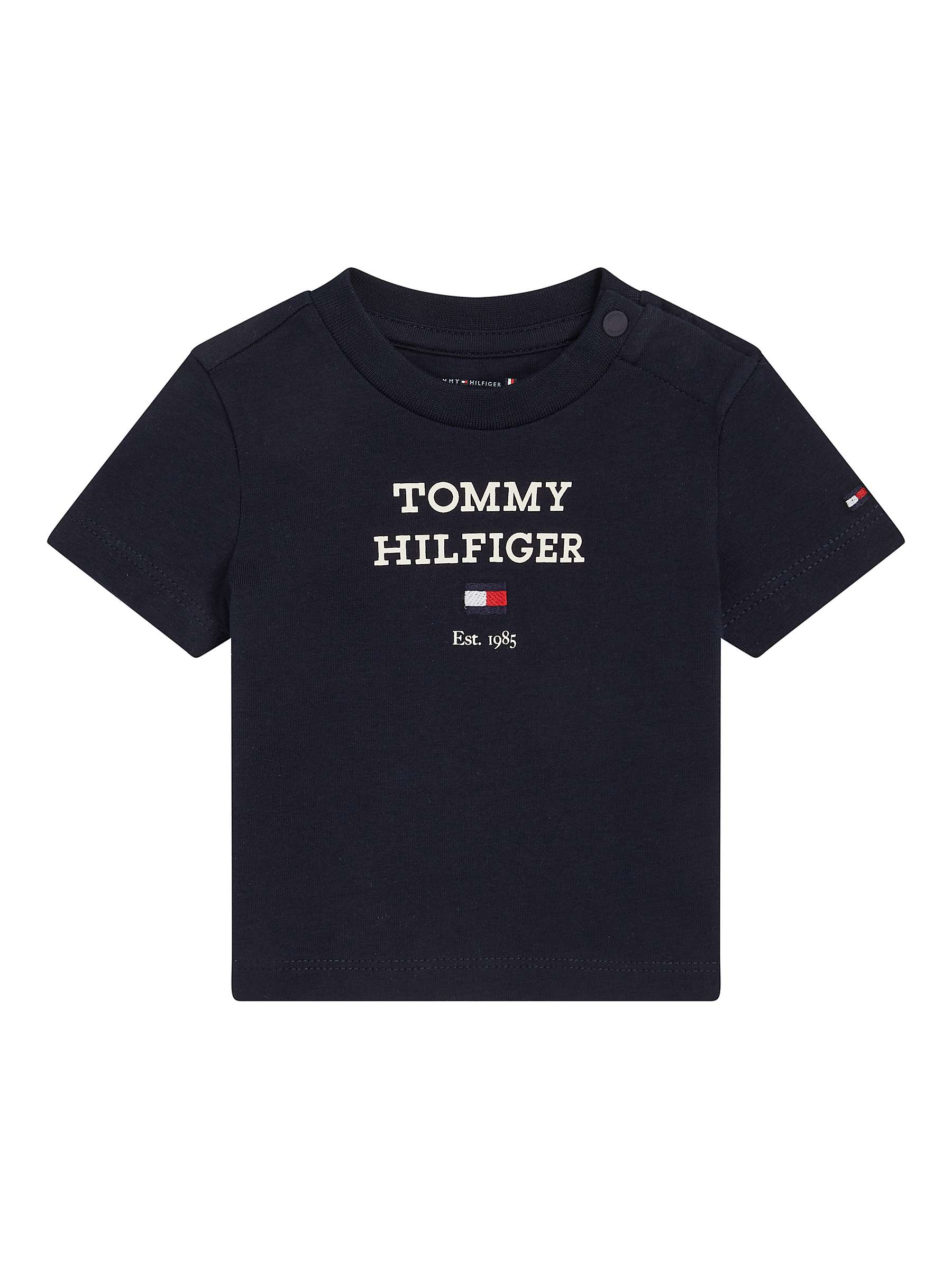 Buy Tommy Hilfiger Baby Logo Short Sleeve T-Shirt, Desert Sky Online at johnlewis.com