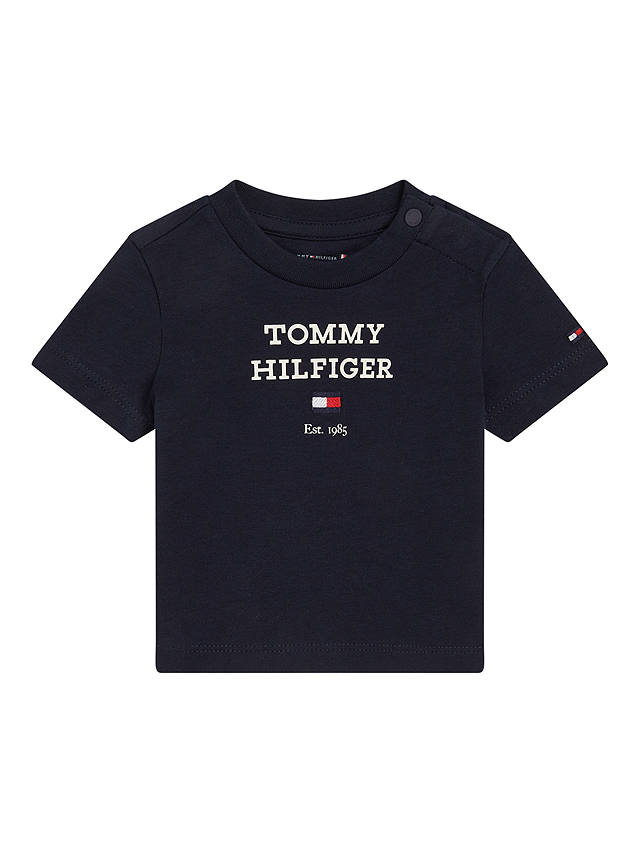 Tommy Hilfiger Baby Logo Short Sleeve T-Shirt, Desert Sky