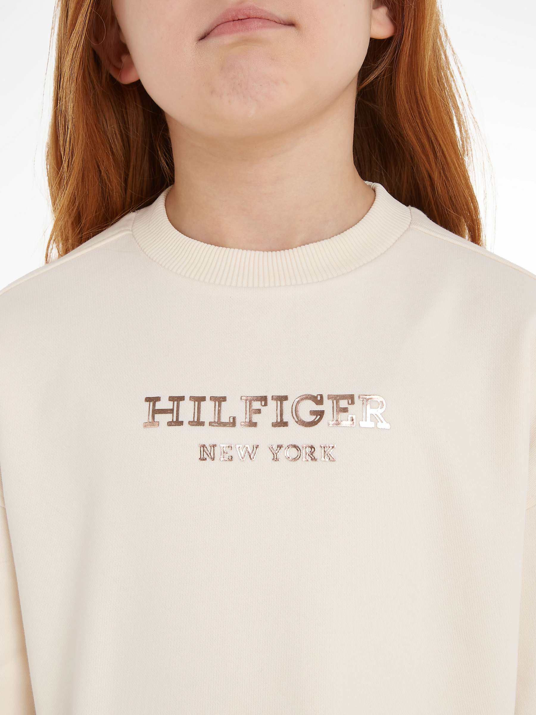 Buy Tommy Hilfiger Kids' Foil Monotype Logo Sweatshirt Dress, Calico Online at johnlewis.com