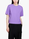 Sisley Boxy Fit Stretch Organic Cotton Blend T-Shirt, Violet