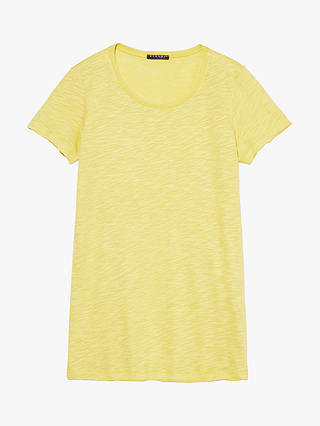 SISLEY Raw Cut Crew Neck Organic Cotton T-Shirt, Yellow