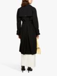 SISLEY Glossy Double Breasted Trench Coat, Black