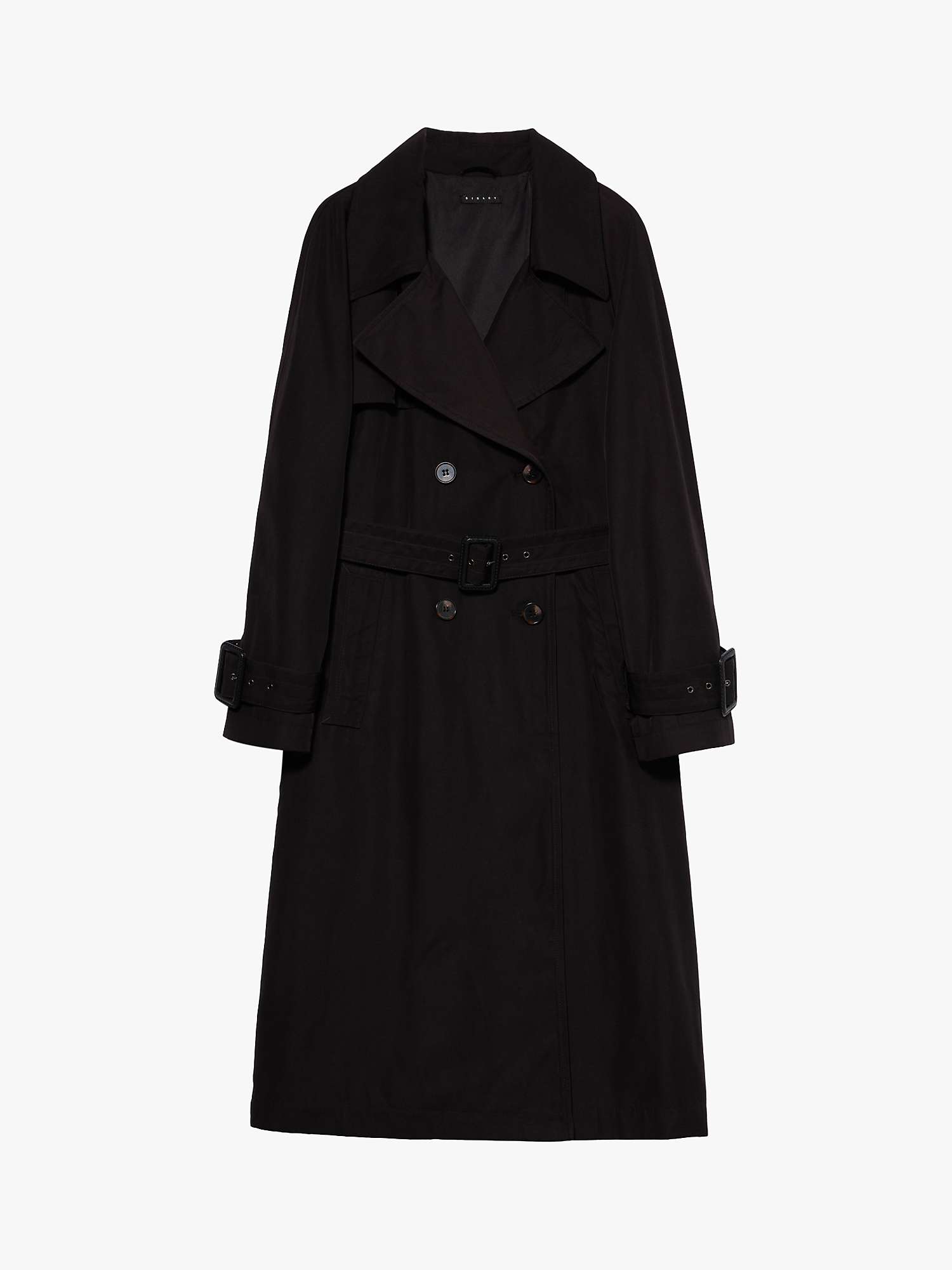 Buy SISLEY Glossy Double Breasted Trench Coat, Black Online at johnlewis.com