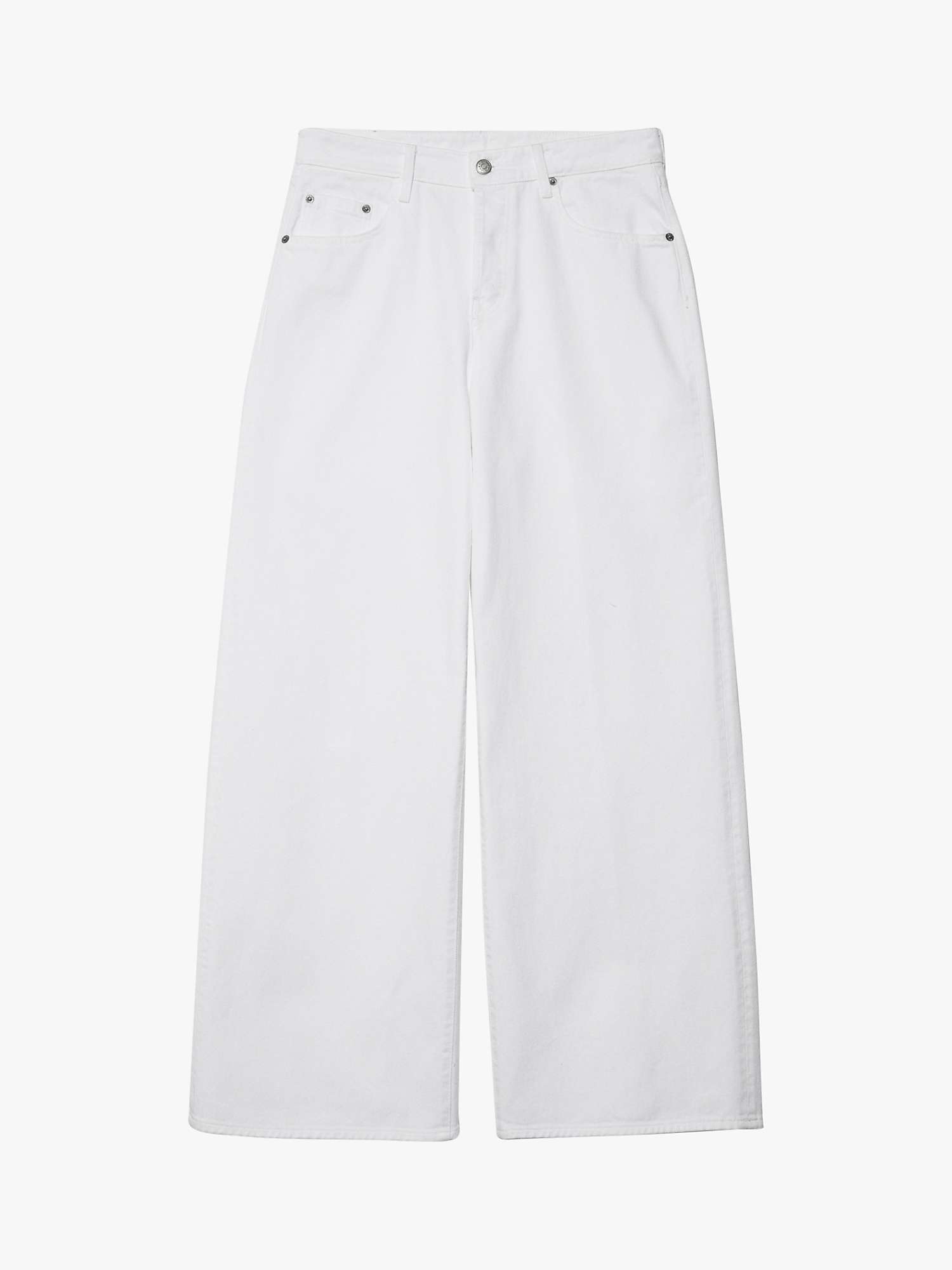 Buy SISLEY Low Waist Wide Fit Jeans, White Online at johnlewis.com