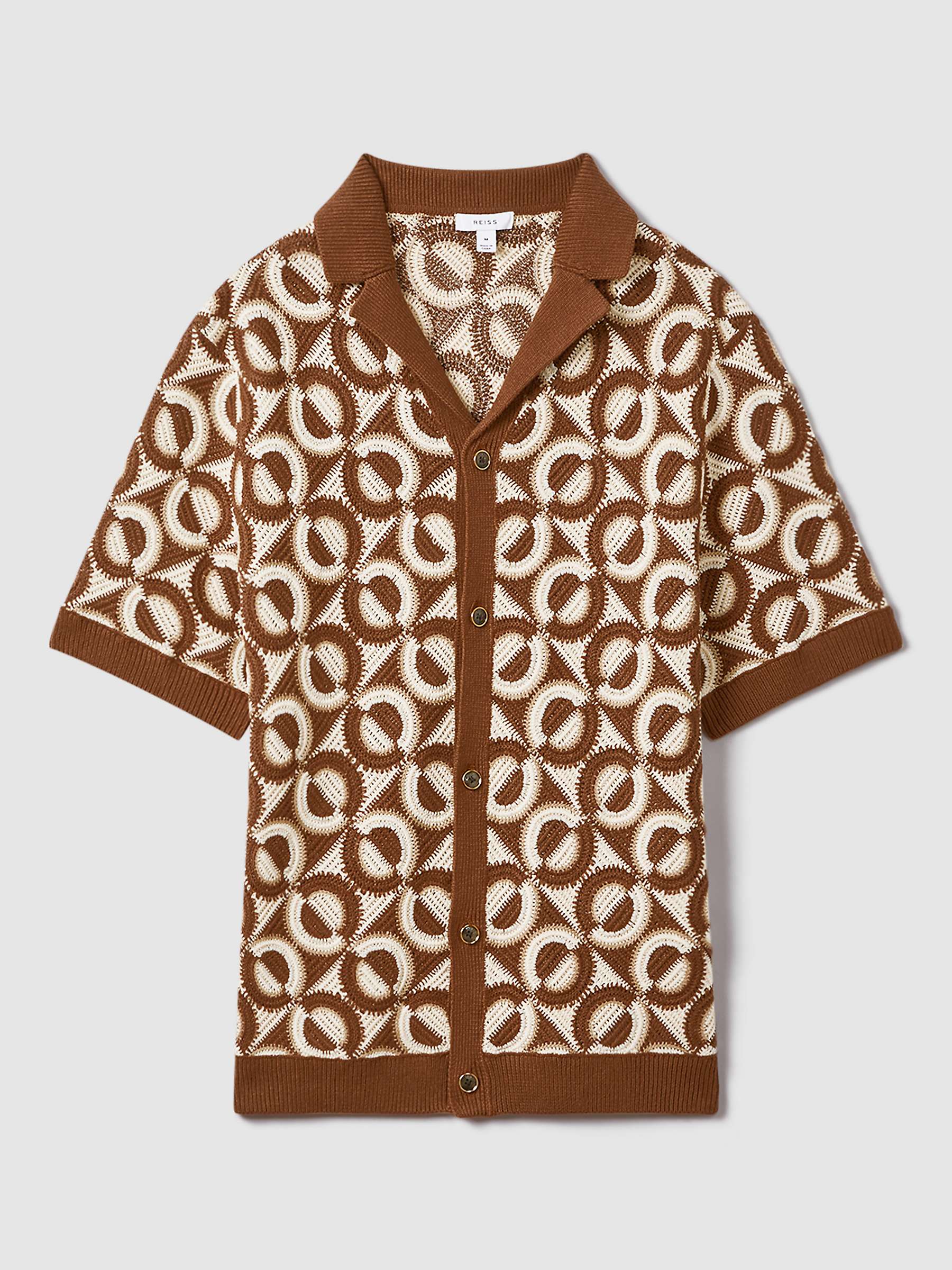 Buy Reiss Frenchie Cuban Collar Shirt, Tobacco Online at johnlewis.com