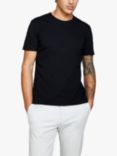 SISLEY Solid Coloured Raw Cut T-Shirt, Black