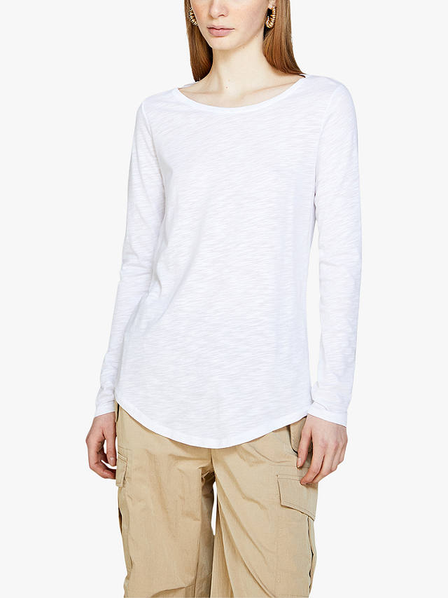 SISLEY Long Sleeve T-Shirt, White