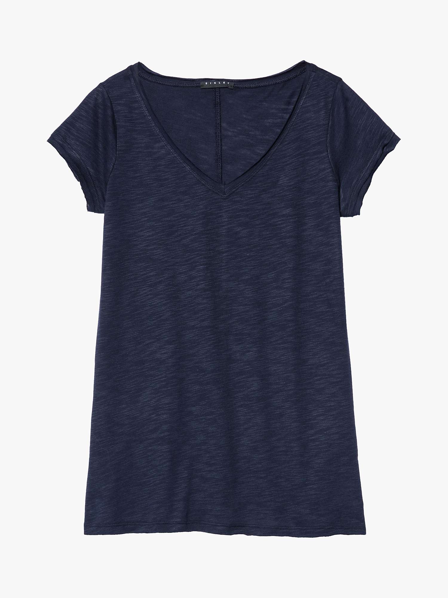 Buy SISLEY V-Neck Cotton Blend T-Shirt Online at johnlewis.com