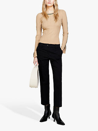 SISLEY Cropped Trousers, Black