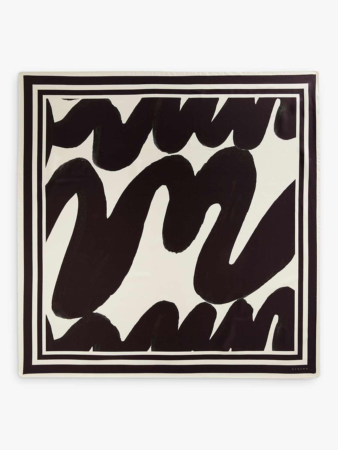 Buy SISLEY Abstract Print Square Scarf, Black/Cream Online at johnlewis.com