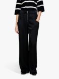 SISLEY Satin Flare Fit Trousers, Black