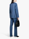 SISLEY Yarn-Dyed Twill Stripe Blazer, Blue