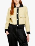 SISLEY Bouclé Wool Jacket, Light Yellow/Black, Light Yellow/Black