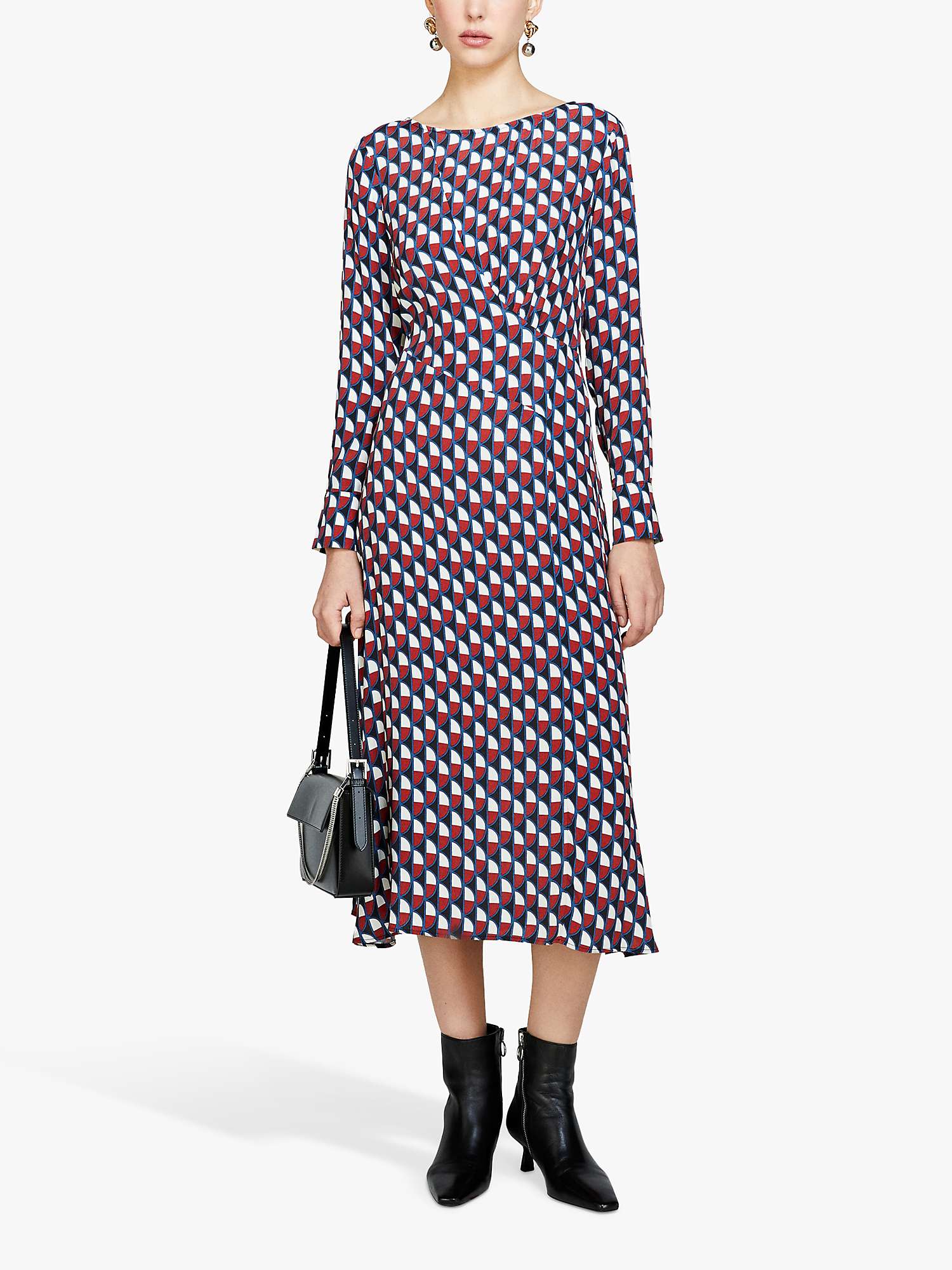 Buy SISLEY Graphic Print Midi Dress, Multi Online at johnlewis.com