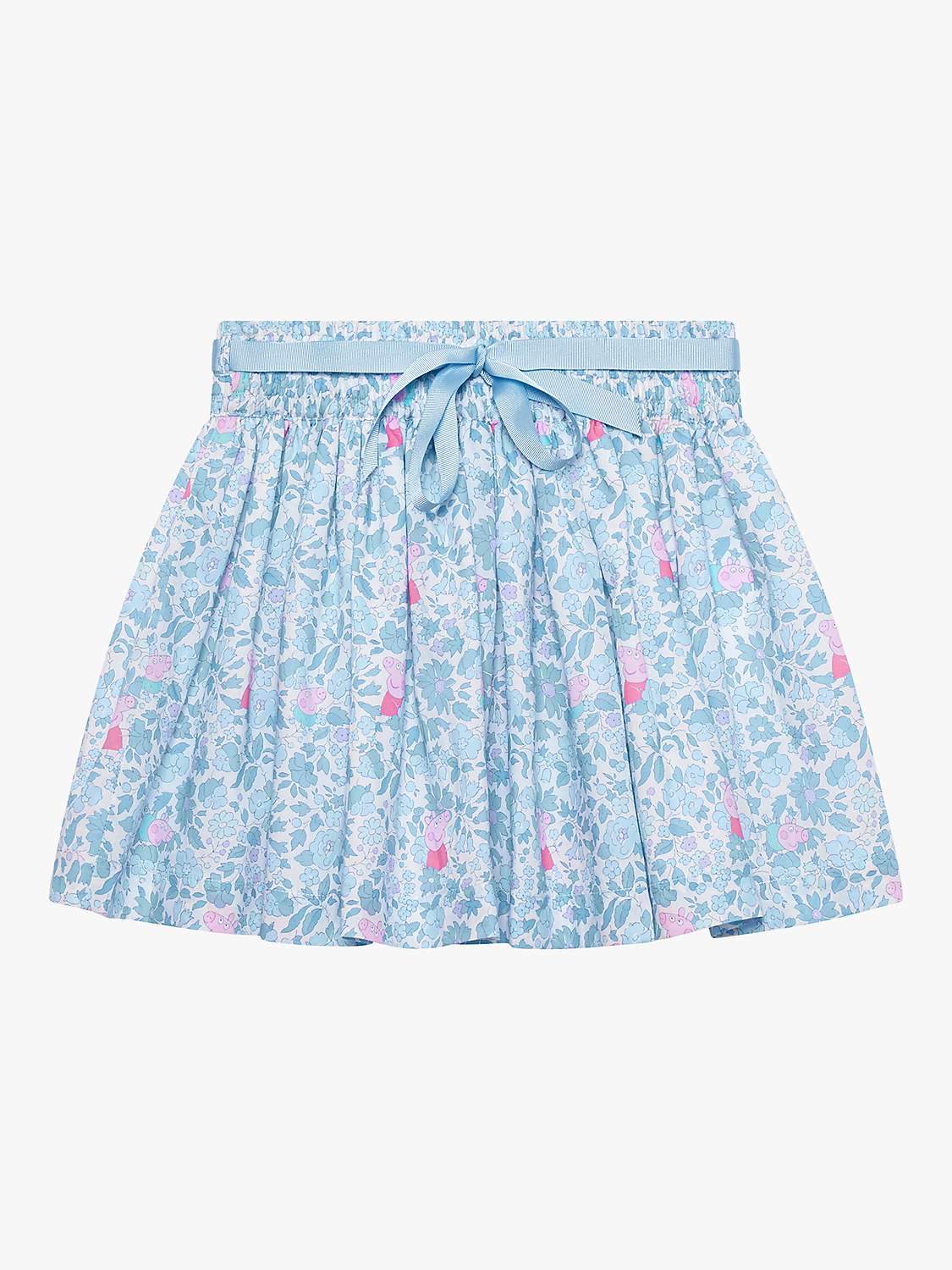 Buy Trotters Kids' Peppa Pig Meadow Liberty Print Ribbon Skirt, Blue Online at johnlewis.com