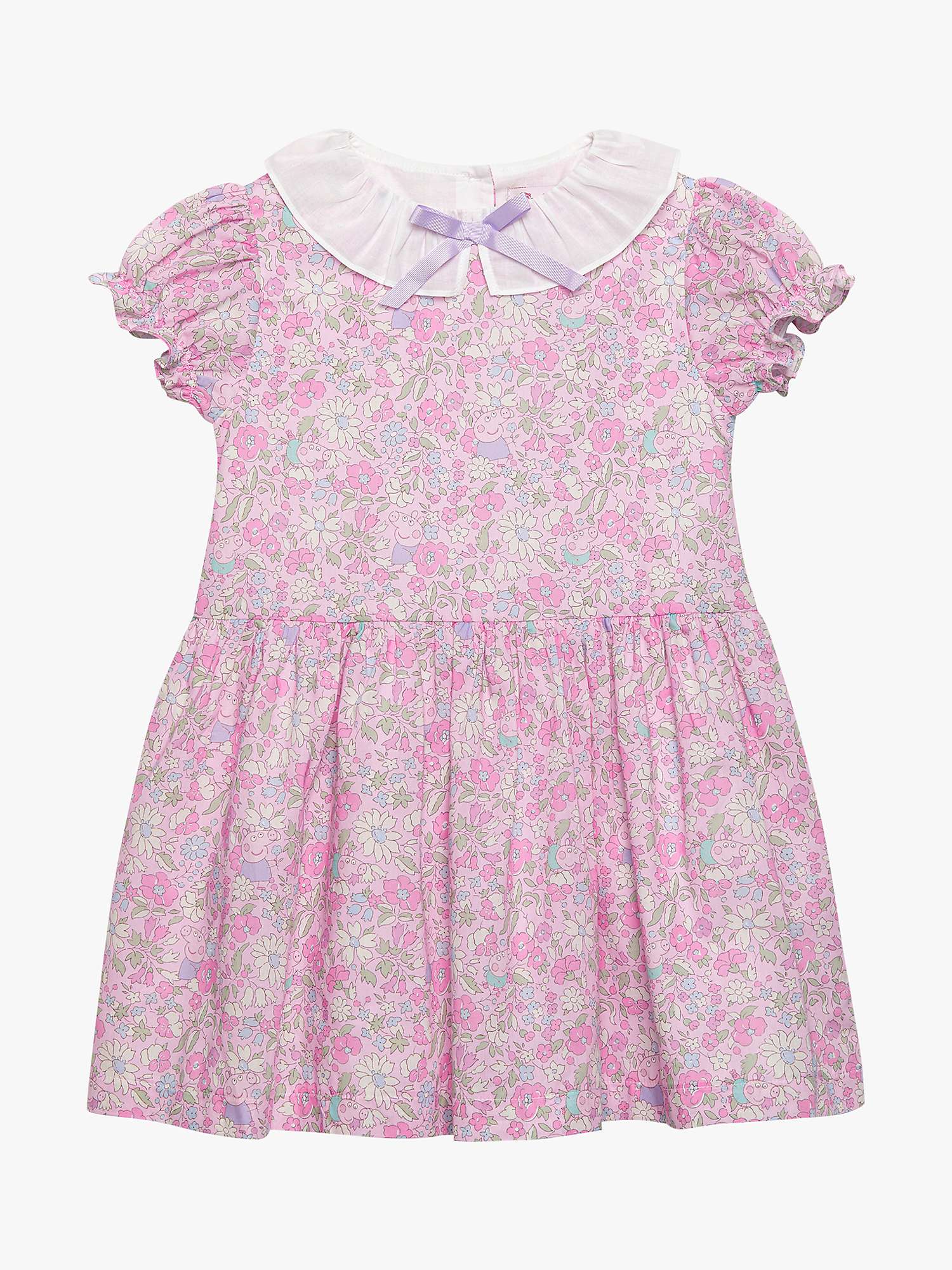 Buy Trotters Kids' Peppa Meadow Liberty Print Collar Dress, Pink/Multi Online at johnlewis.com