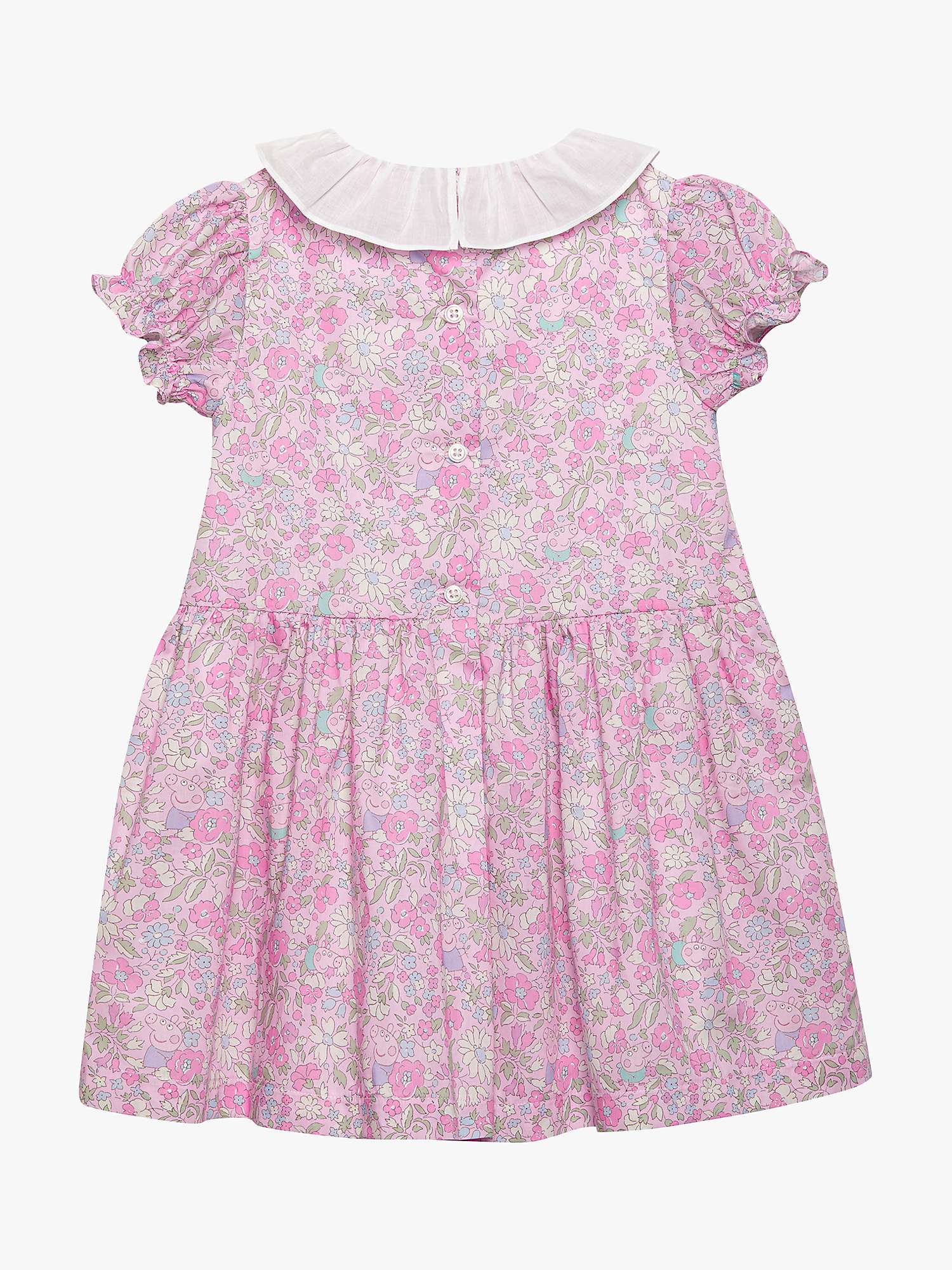 Buy Trotters Kids' Peppa Meadow Liberty Print Collar Dress, Pink/Multi Online at johnlewis.com