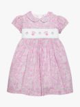 Trotters Kids' Peppa Pig Meadow Liberty Print Smock Party Dress, Pink/White