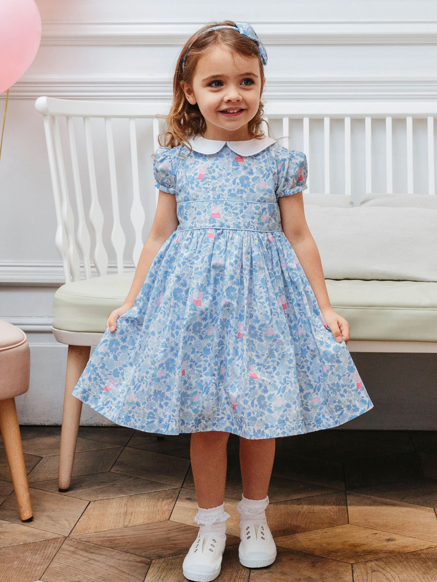 Buy Trotters Kids' Peppa Pig Meadow Dress, Blue Meadow Online at johnlewis.com