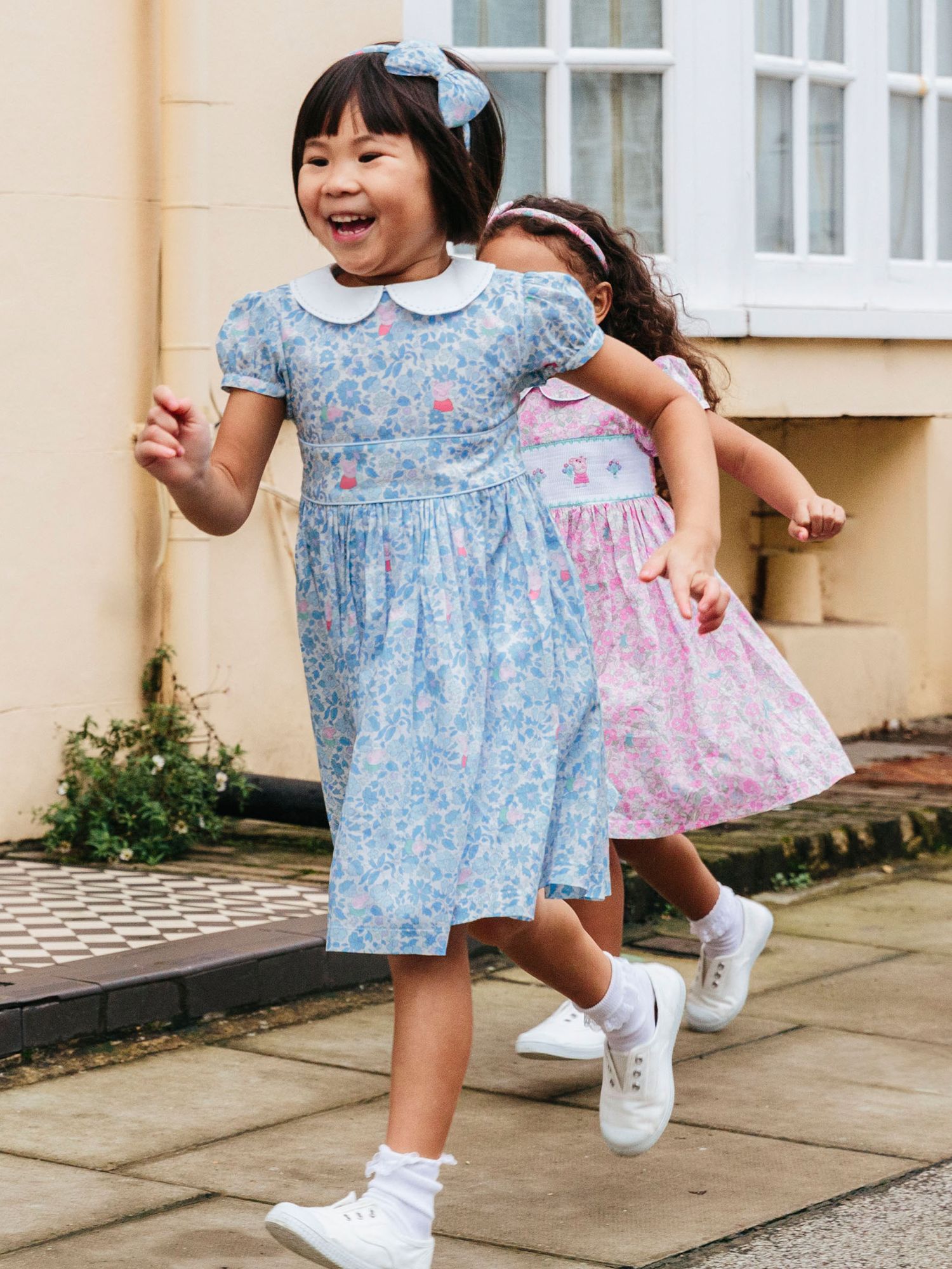 Buy Trotters Kids' Peppa Pig Meadow Dress, Blue Meadow Online at johnlewis.com