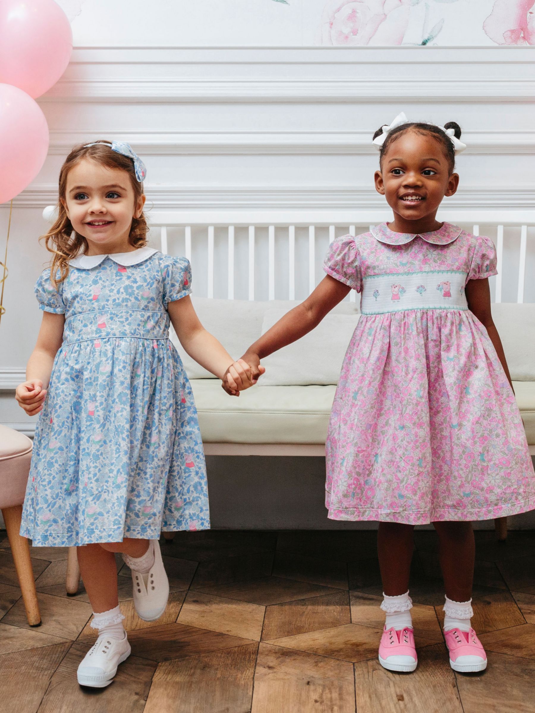 Buy Trotters Kids' Peppa Pig Meadow Dress, Blue Meadow Online at johnlewis.com