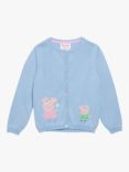 Trotters Kids' Peppa Pig & George Knitted Cardigan, Blue