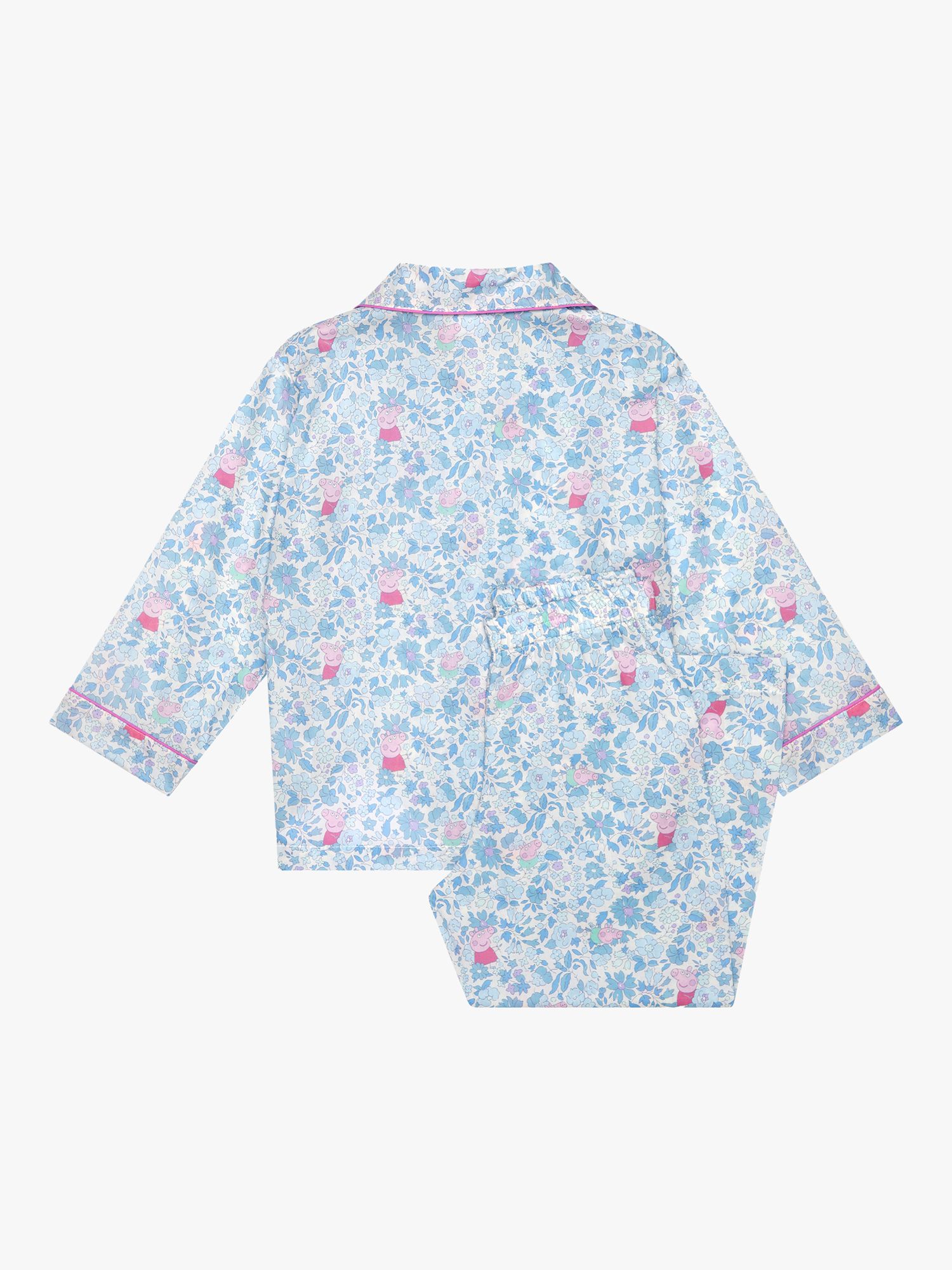 Trotters Kids' Peppa Pig Pyjamas, Blue Meadow at John Lewis & Partners