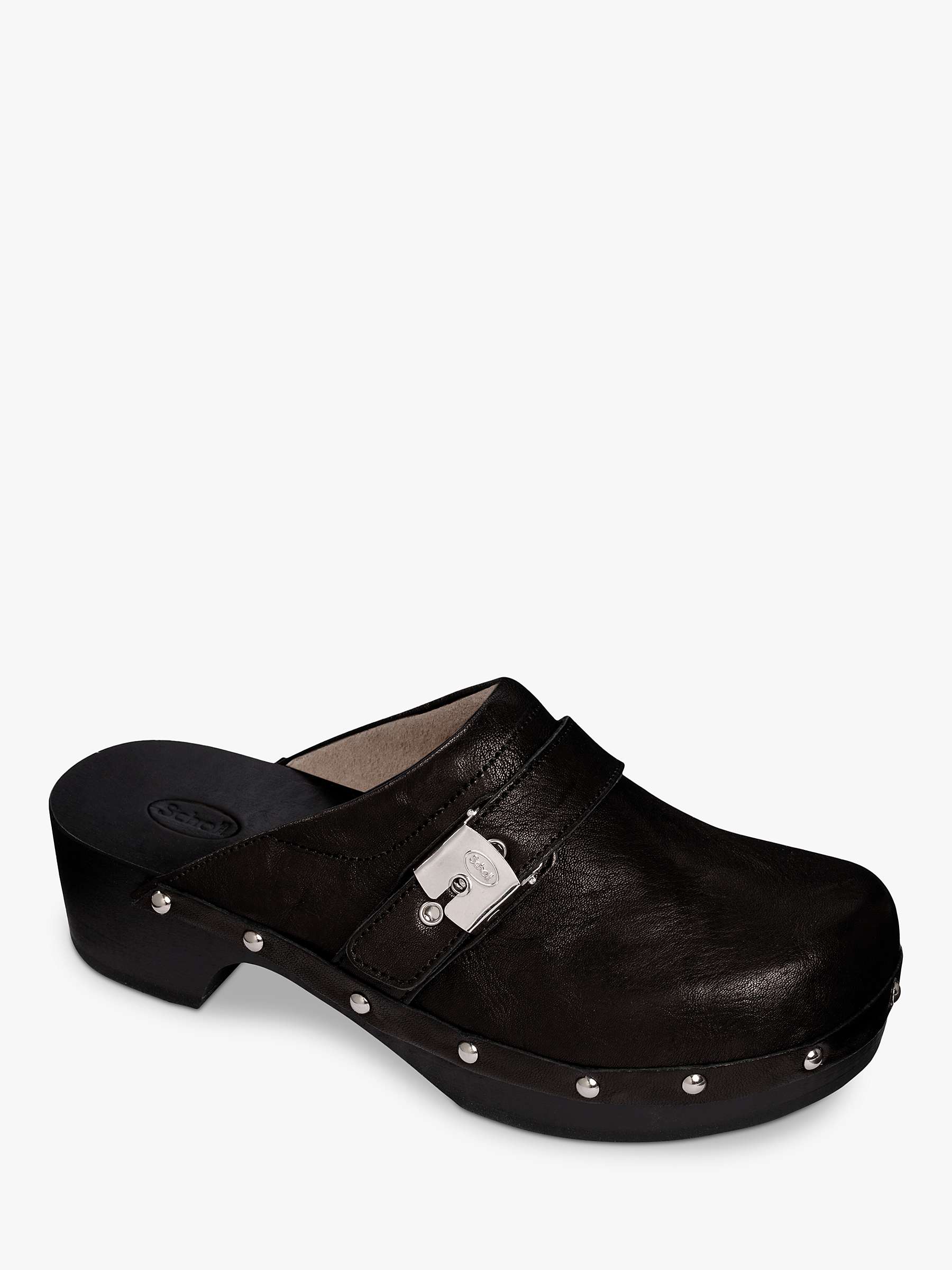 Buy Scholl Pescura Leather & Wood Clog Online at johnlewis.com