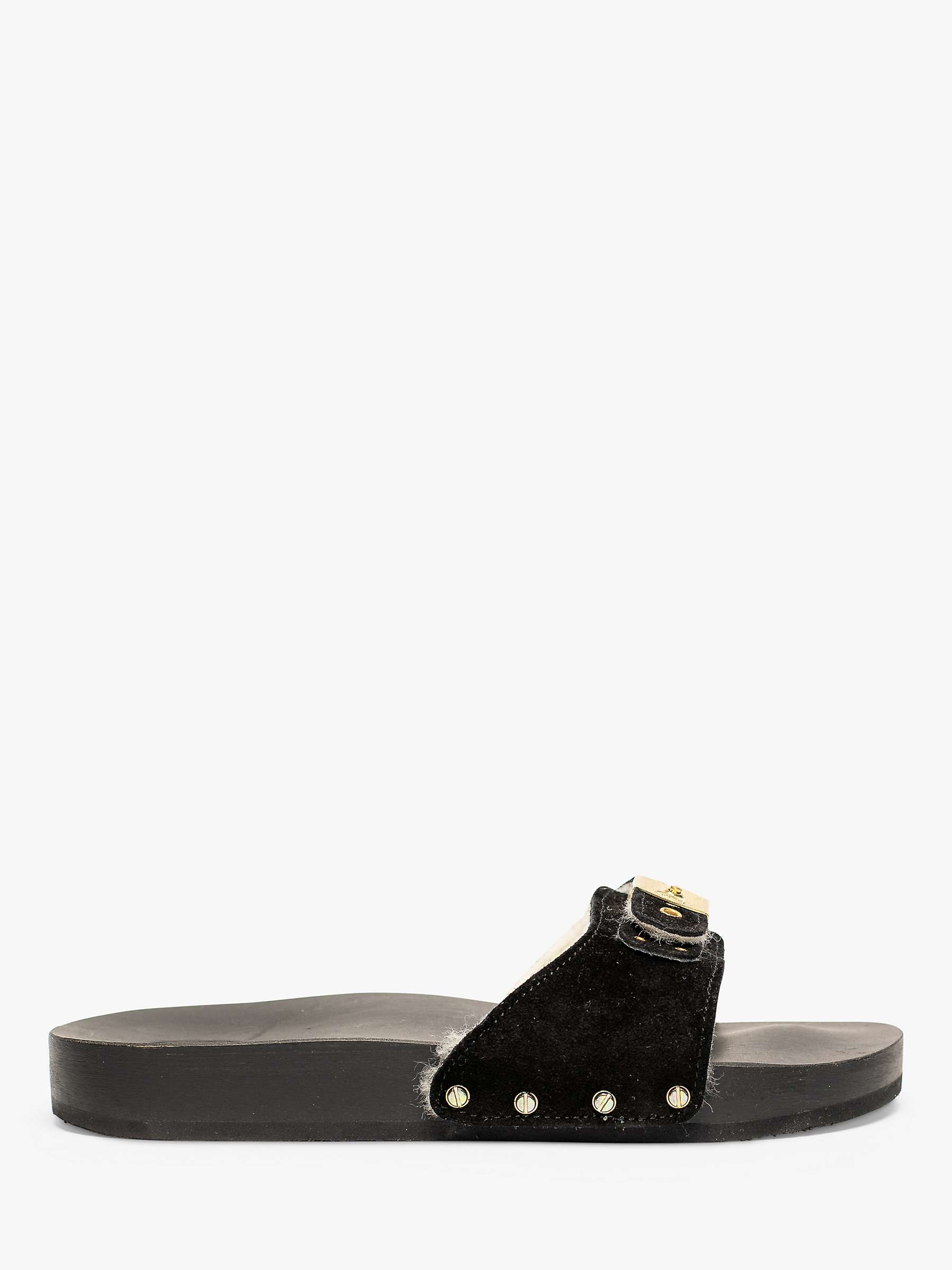 Buy Scholl Pescura Suede Wool-Lined Sandals, Black Online at johnlewis.com