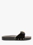 Scholl Pescura Suede Wool-Lined Sandals, Black, Black