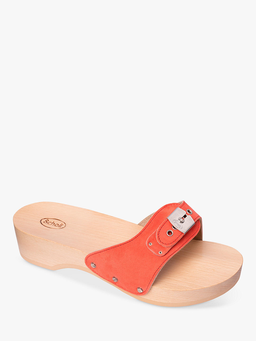 Scholl Pescura Heeled Suede Sandals, Coral