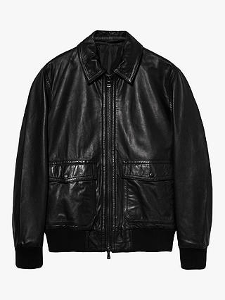SISLEY Leather Slim Comfort Jacket, Black