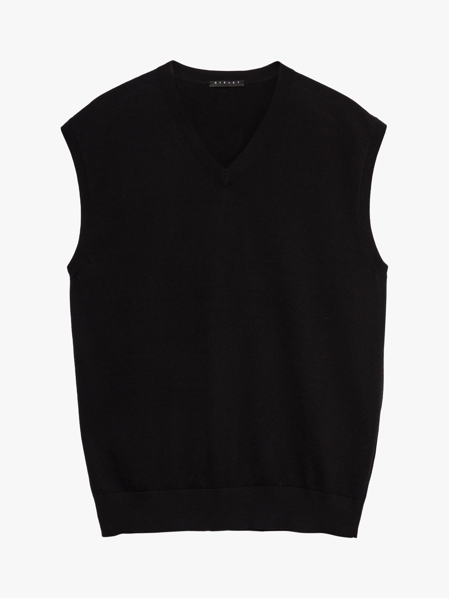 SISLEY Soft Knit Vest, Black, L