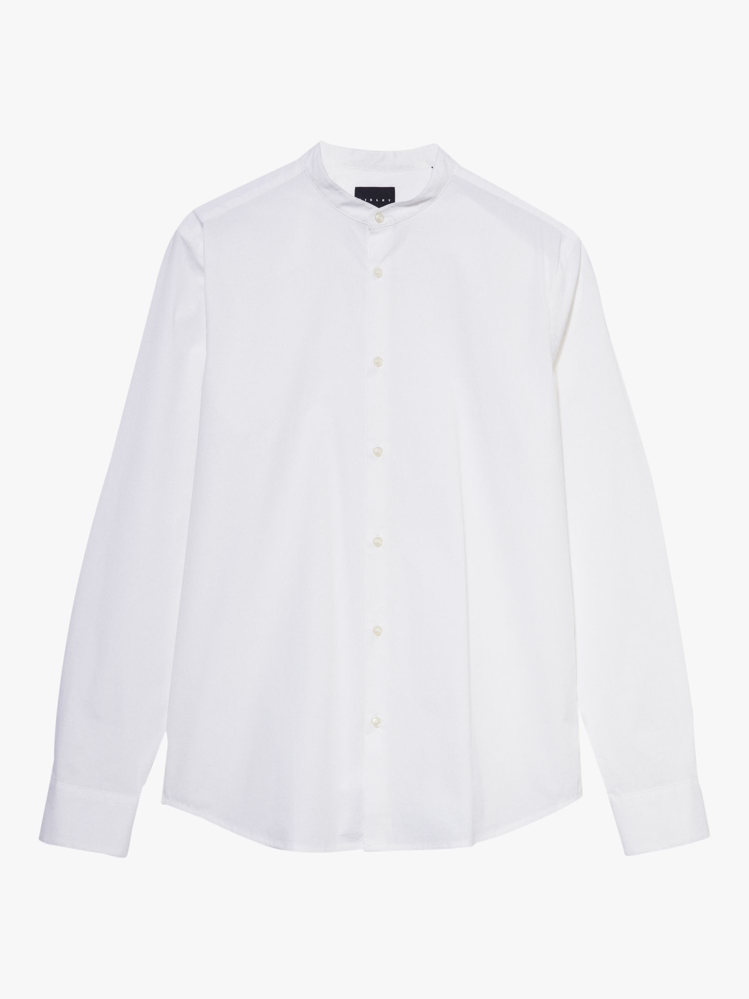 SISLEY Mandarin Collar Slim Fit Shirt, White, 17