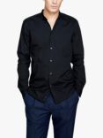 SISLEY Mandarin Collar Slim Fit Shirt, Black