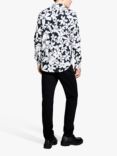 SISLEY Floral Print Cotton Poplin Shirt, Black/Multi, Black/Multi