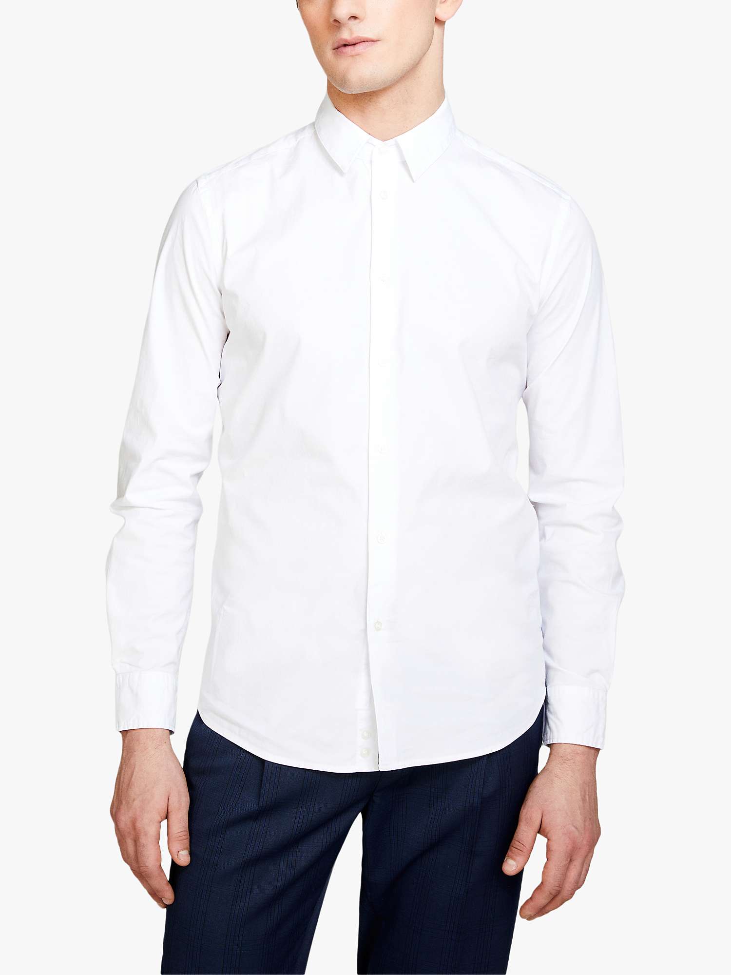 Buy SISLEY Slim Fit Long Sleeve Shirt, White Online at johnlewis.com